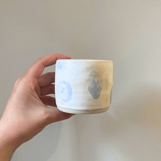 Purply Blue Dots Ceramic Tumbler