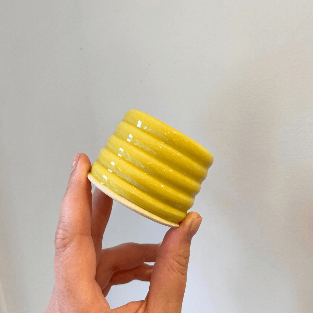 Yellow Bubble Espresso Cups - SMSN Ceramics
