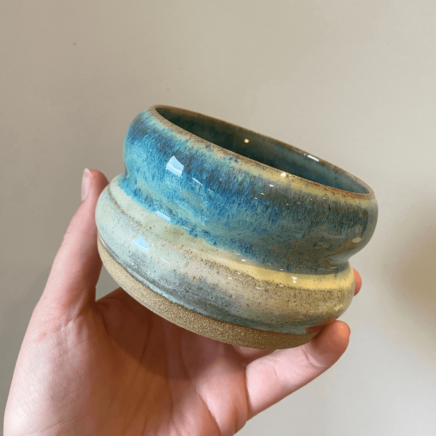 Beachy Blue Wavy Ceramic Cup