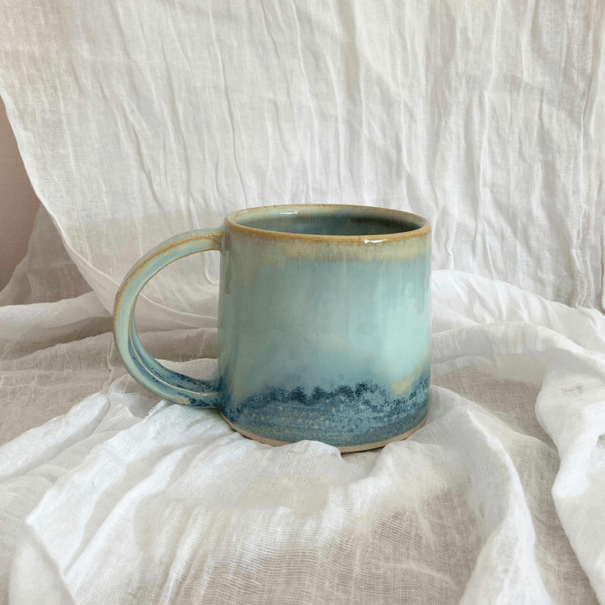 Beachy Blue Mug with Handle - SMSN Ceramics