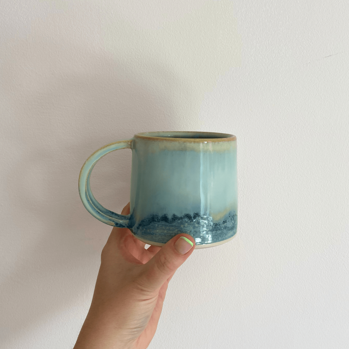 Beachy Blue Mug with Handle - SMSN Ceramics