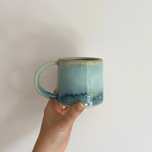 Beachy Blue Mug with Handle - SMSN Ceramics