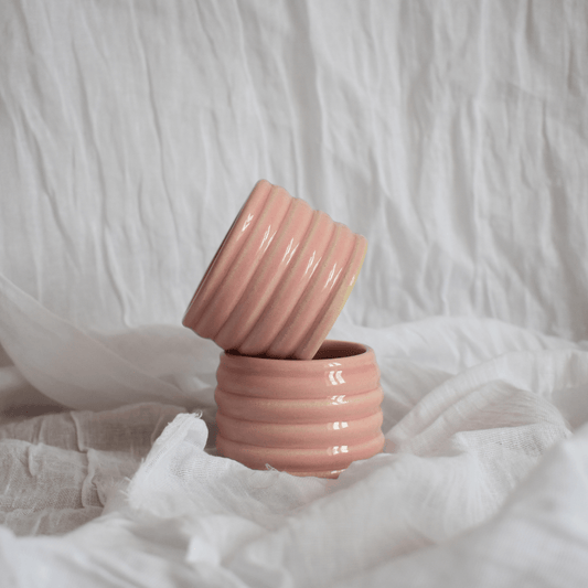 Pink Bubble Espresso Cups - SMSN Ceramics