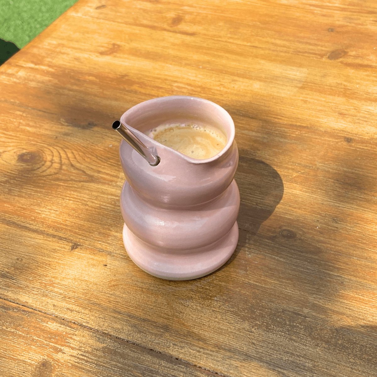 Pink Bubble Iced Coffee Cup - SMSN Ceramics
