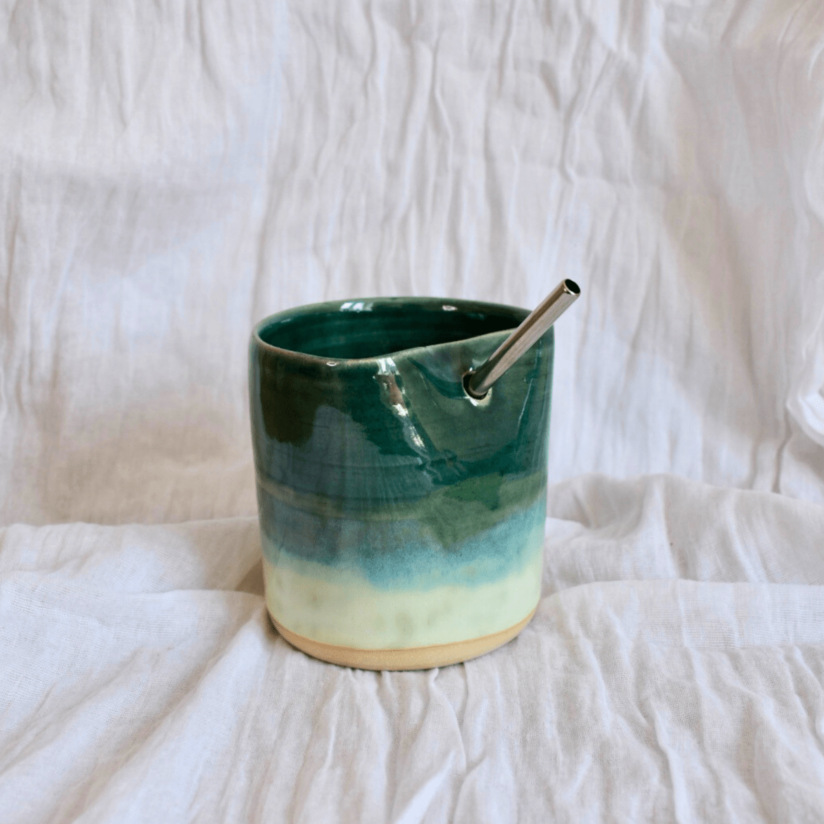Sea Green Iced Coffee Cup - SMSN Ceramics