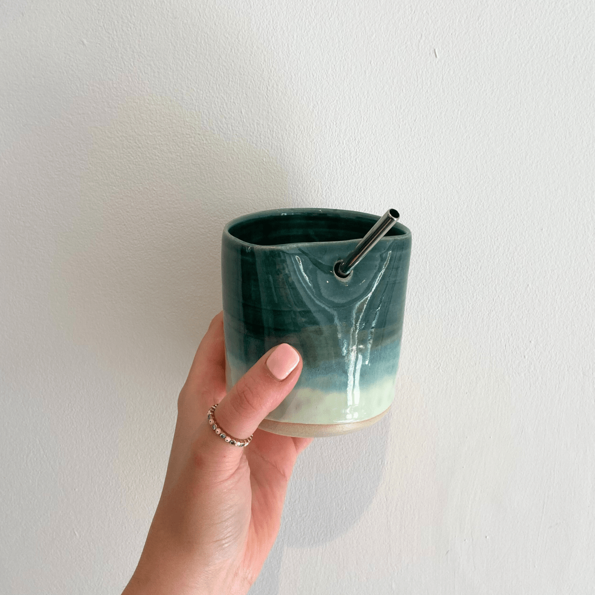 Sea Green Iced Coffee Cup - SMSN Ceramics
