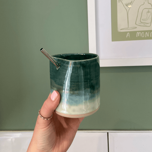 Sea Green Iced Coffee Cup - SMSN Ceramics