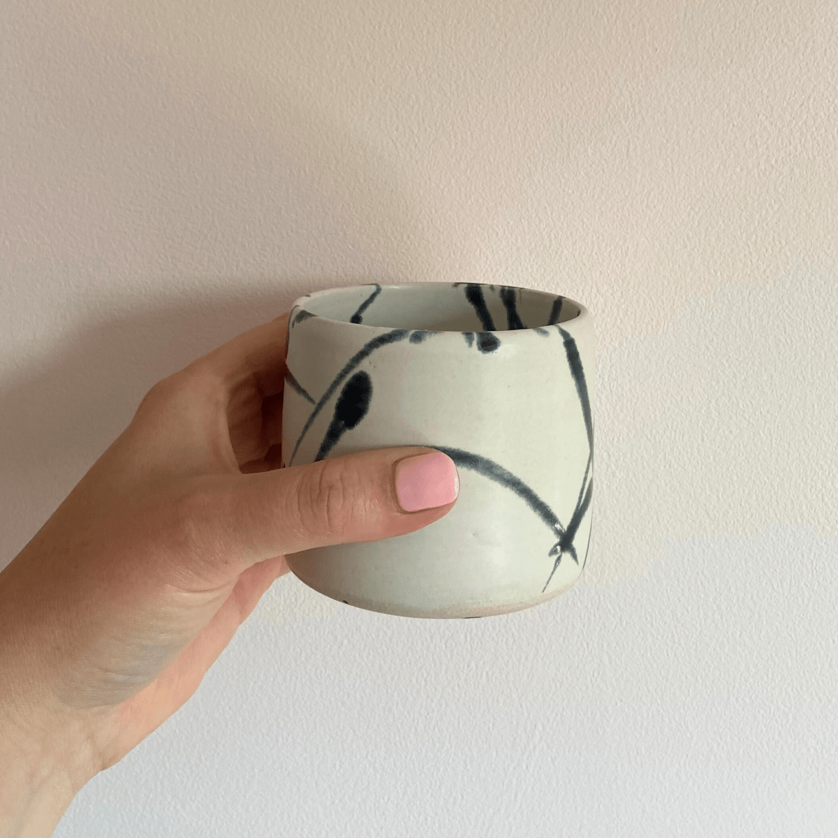 Second White and Black Splatter Tumbler | SPT - SMSN Ceramics