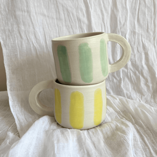 Striped Mugs with Handles - SMSN Ceramics